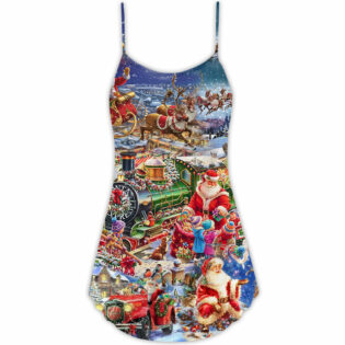 Christmas Joy Love Peace Family Laughter - V-neck Sleeveless Cami Dress - Owl Ohh - Owl Ohh
