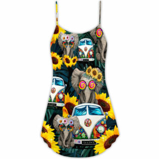 Hippie Elephant Wonderful Camping - V-neck Sleeveless Cami Dress - Owl Ohh - Owl Ohh