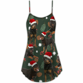 Christmas Xmas Is Better With Rottweiler Dog - V-neck Sleeveless Cami Dress - Owl Ohh - Owl Ohh