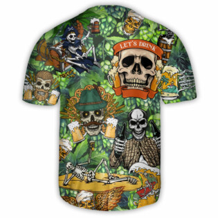 Skull Beer It's Beer Time Skull - Baseball Jersey - Owl Ohh - Owl Ohh