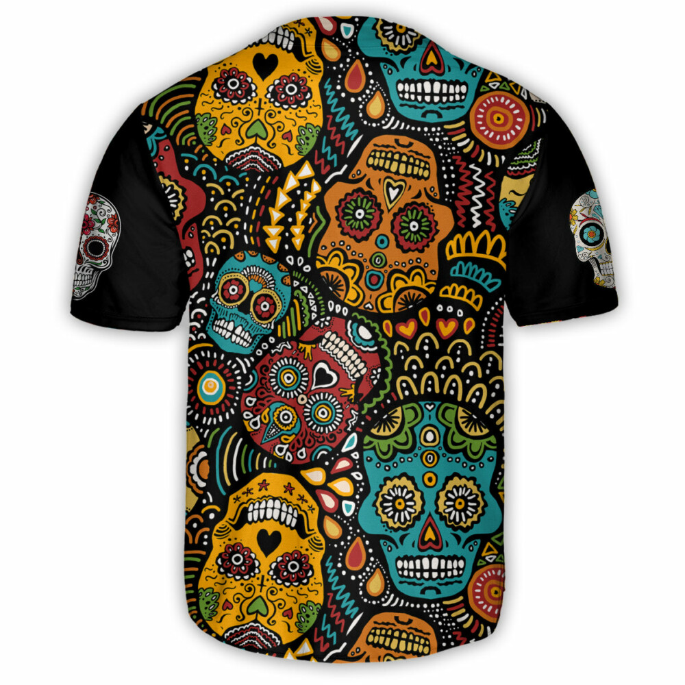 Sugar Skull Amazing Floral - Baseball Jersey - Owl Ohh - Owl Ohh