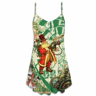 Christmas Steampunk Santa Clause - V-neck Sleeveless Cami Dress - Owl Ohh - Owl Ohh