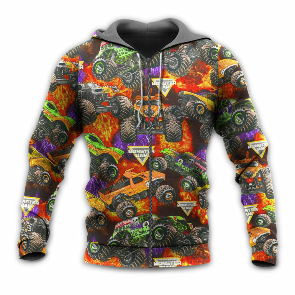 Truck Packed Monster Style Trucks - Hoodie - Owl Ohh - Owl Ohh
