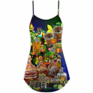 Christmas Wine When Life Gives You A Lemon - V-neck Sleeveless Cami Dress - Owl Ohh - Owl Ohh
