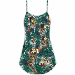 Cat Powered By Cat Sand Hawaii - V-neck Sleeveless Cami Dress - Owl Ohh - Owl Ohh