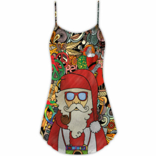 Christmas Hippie Santa Claus - V-neck Sleeveless Cami Dress - Owl Ohh - Owl Ohh