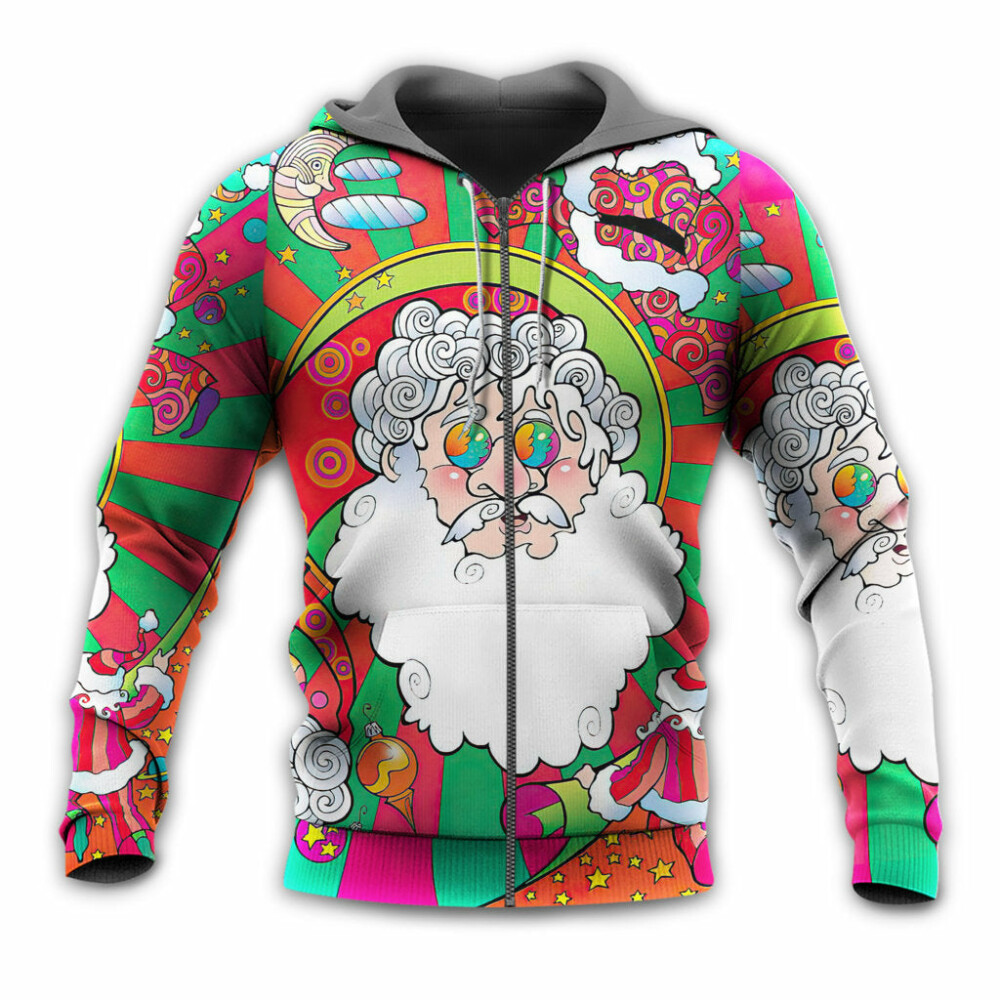 Christmas Santa Claus Psychedelic Colorful Hippie - Hoodie - Owl Ohh - Owl Ohh