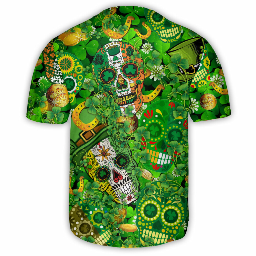 Irish Skull Irish Love Skull Happy And Gold - Baseball Jersey - Owl Ohh - Owl Ohh