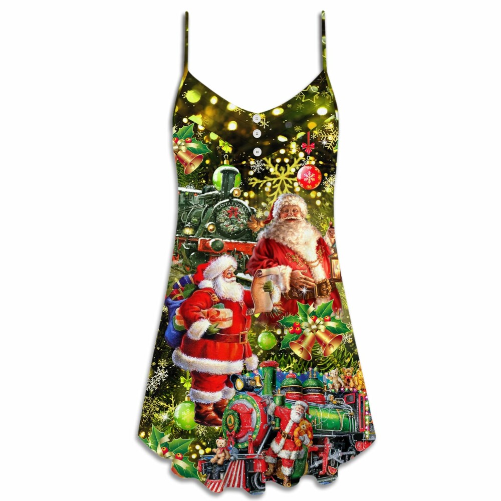 Christmas Santa Is Coming To You - V-neck Sleeveless Cami Dress - Owl Ohh - Owl Ohh