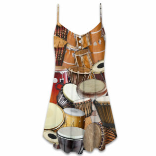 Drum It's Not A Hobby It's A Lifestyle - V-neck Sleeveless Cami Dress - Owl Ohh - Owl Ohh