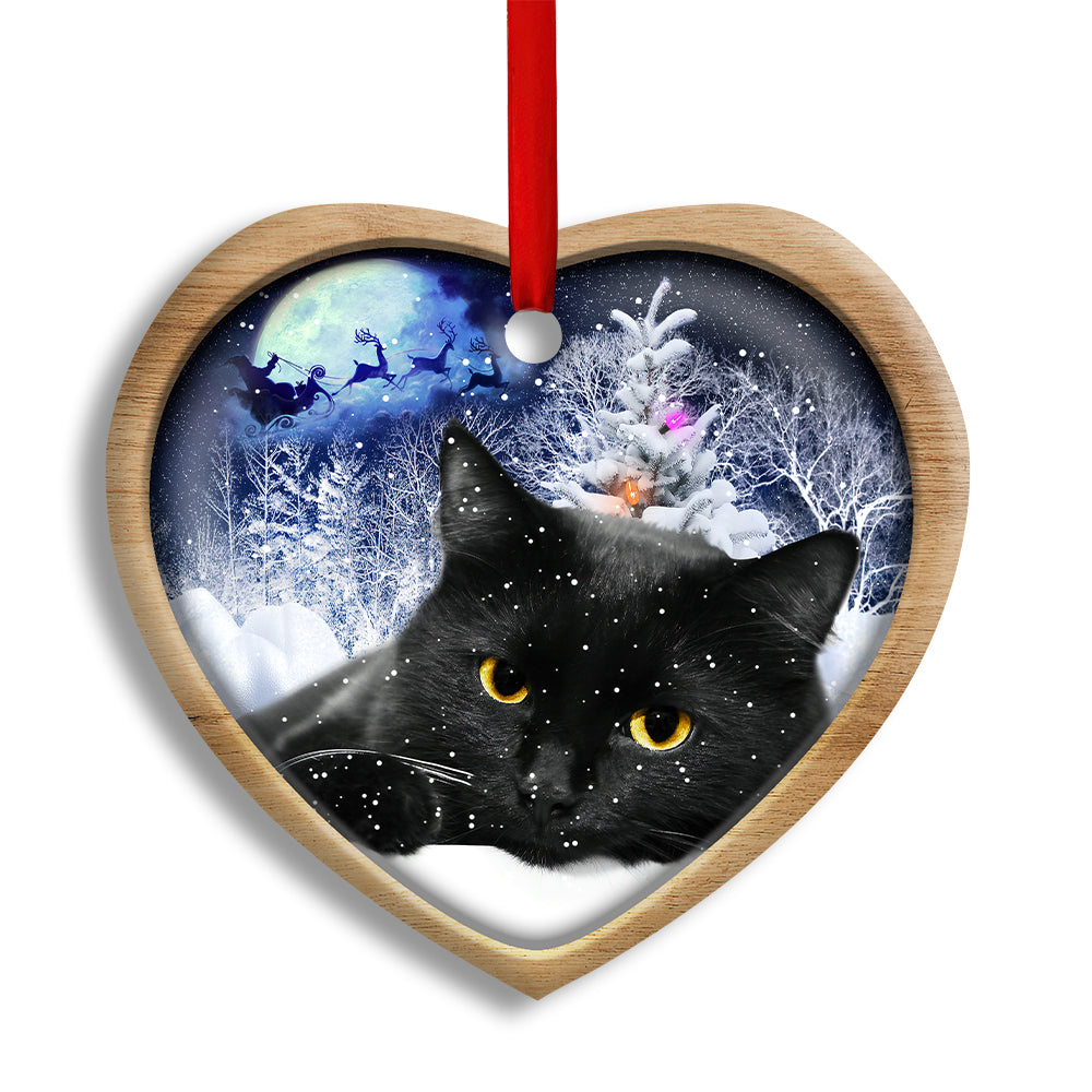 Christmas Black Cat Love Xmas Light Decor Tree Hanging - Heart Ornament - Owl Ohh - Owl Ohh