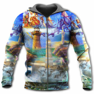 Lighthouse Christmas Santa Shine Like A Lighthouse - Hoodie - Owl Ohh - Owl Ohh