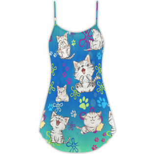 Cat All I Need Is Love And A Lovely Cat - V-neck Sleeveless Cami Dress - Owl Ohh - Owl Ohh