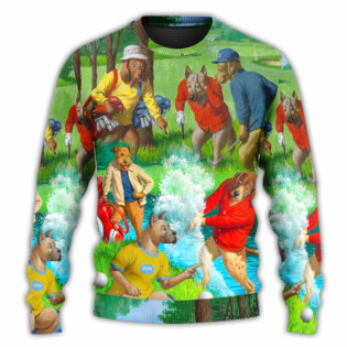Golf Dog Cool Lover Golf Art Style - Sweater - Ugly Christmas Sweaters - Owl Ohh - Owl Ohh