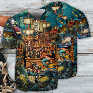 Skull Pirate Treasure Night On The Sea Style - Baseball Jersey - Owl Ohh - Owl Ohh