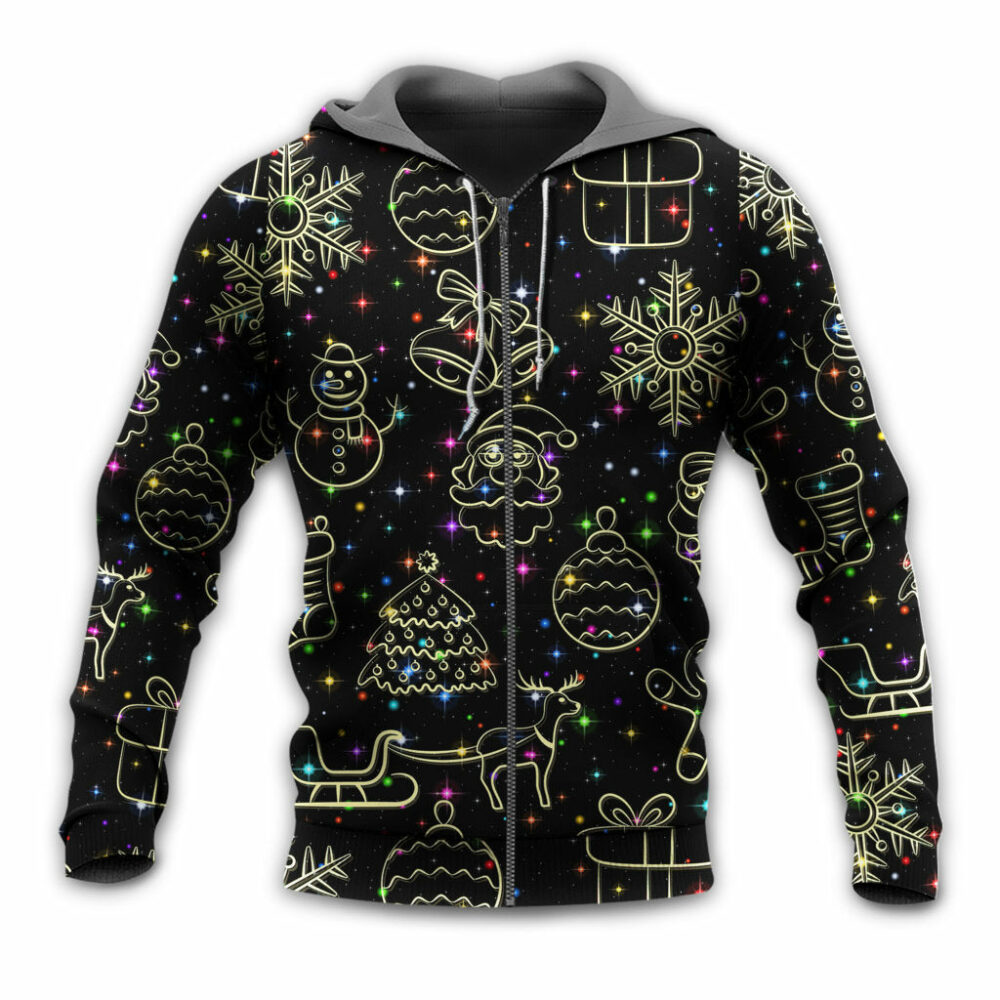 Christmas Neon Light Stary Amazing Night - Hoodie - Owl Ohh - Owl Ohh