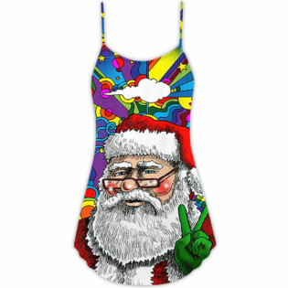 Christmas Hippie Santa Claus - V-neck Sleeveless Cami Dress - Owl Ohh - Owl Ohh
