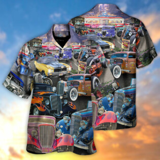 Hot Rod Diner Car Show - Hawaiian Shirt - Owl Ohh for men and women, kids - Owl Ohh