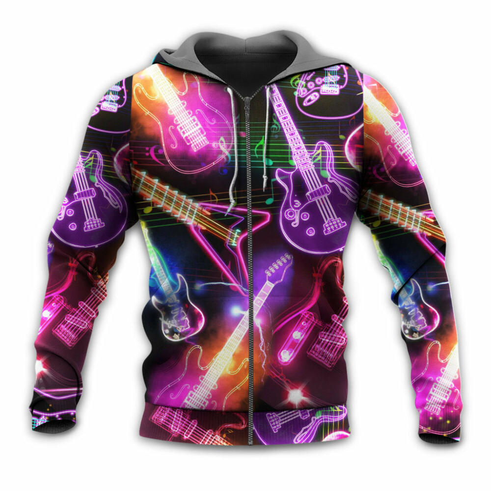 Christmas Guitar Neon Amazing - Hoodie - Owl Ohh - Owl Ohh