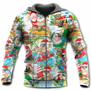 Christmas Santa Aloha Beach Vibe - Hoodie - Owl Ohh - Owl Ohh