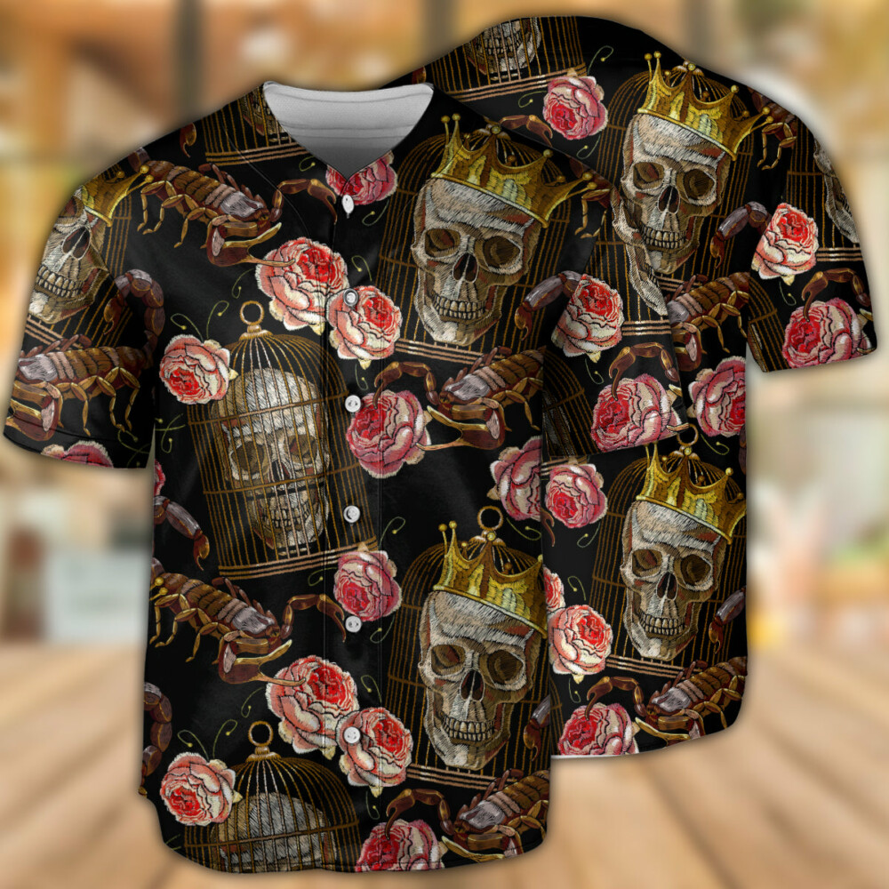 Skull And Scorpion - Baseball Jersey - Owl Ohh - Owl Ohh