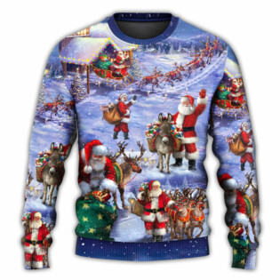 Christmas Santa Claus Story Night Gift For Xmas Painting Style - Sweater - Ugly Christmas Sweaters - Owl Ohh - Owl Ohh