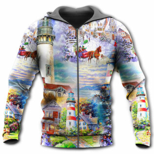 Lighthouse Christmas Santa Be A Lighthouse - Hoodie - Owl Ohh - Owl Ohh