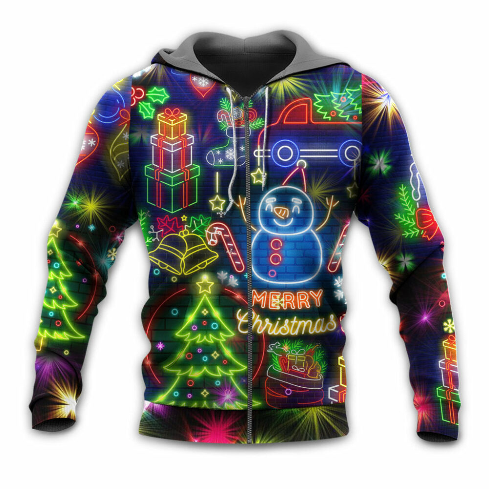 Christmas Bright Neon Lighting - Hoodie - Owl Ohh - Owl Ohh