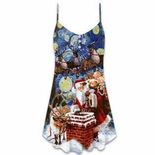 Christmas Santa Coming For You - V-neck Sleeveless Cami Dress - Owl Ohh - Owl Ohh
