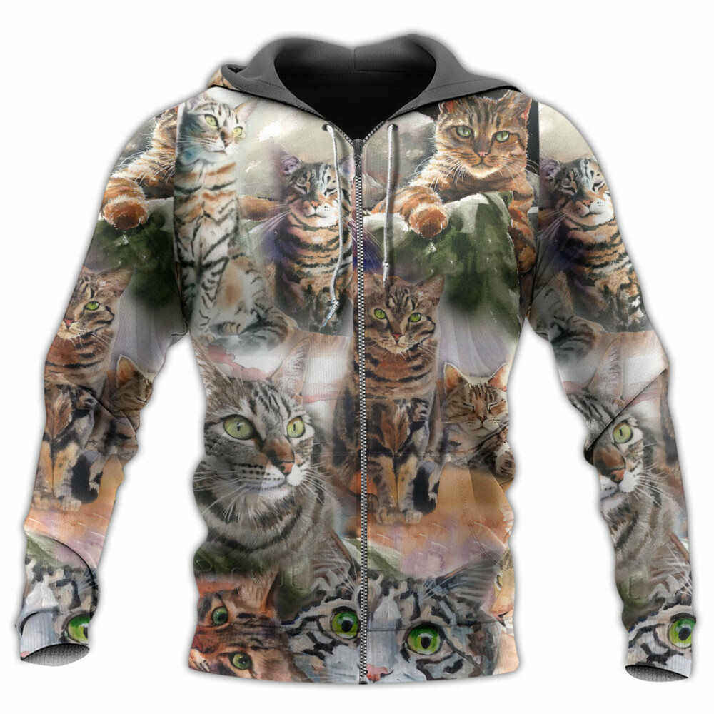 Tabby Cat Art Daily Portrait - Hoodie - Owl Ohh - Owl Ohh
