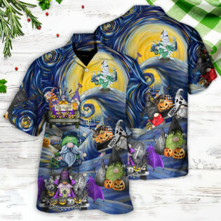 Halloween Gnome Spooky Inviting Haunted House - Hawaiian Shirt - Owl Ohh for men and women, kids - Owl Ohh