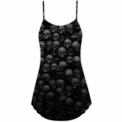 Skull Let Them Go To Hell - V-neck Sleeveless Cami Dress - Owl Ohh - Owl Ohh