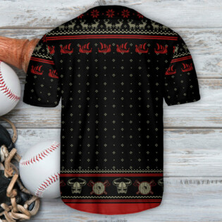 Viking Valhalla Black And Red Fa La La - Baseball Jersey - Owl Ohh - Owl Ohh