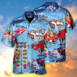 Christmas Santa Claus Start Drag Racing Light - Hawaiian Shirt - Owl Ohh - Owl Ohh