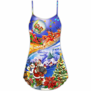 Christmas Santa Merry Christmas Snow - V-neck Sleeveless Cami Dress - Owl Ohh - Owl Ohh