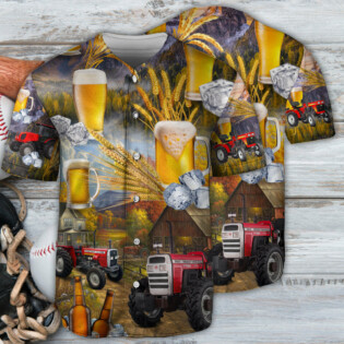 Beer And Tractor Autumn Farm Life - Baseball Jersey - Owl Ohh - Owl Ohh