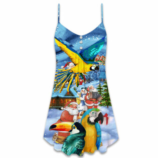 Parrot High By The Beach Christmas - V-neck Sleeveless Cami Dress - Owl Ohh - Owl Ohh