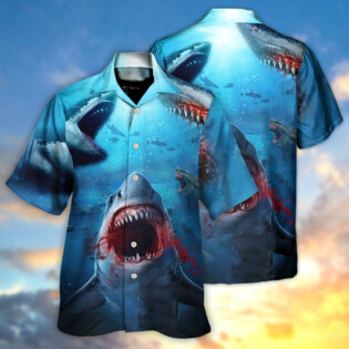 Shark Bites You in the Red Sea - Hawaiian Shirt - Owl Ohh for men and women, kids - Owl Ohh