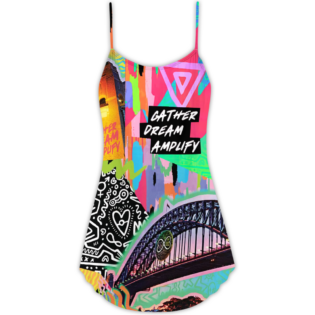 Sydney Mardi Gras Event 2023 - V-neck Sleeveless Cami Dress - Owl Ohh