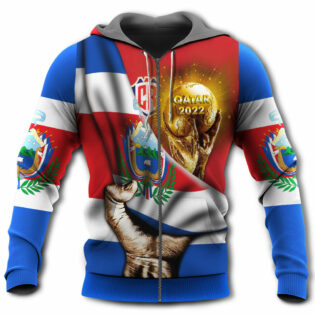 World Cup Qatar 2022 Costa Rica Will Be The Champion Flag Vintage - Hoodie - Owl Ohh - Owl Ohh