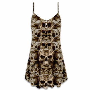 Skull Dark Inside Everyone - V-neck Sleeveless Cami Dress - Owl Ohh - Owl Ohh
