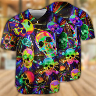 Skull Love Life Neon Style - Baseball Jersey - Owl Ohh - Owl Ohh