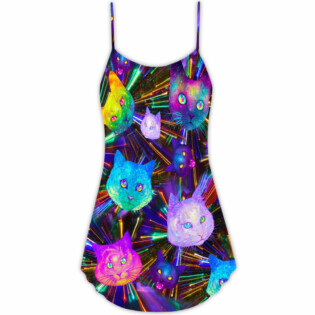 Cat Space Evolution Stunning - V-neck Sleeveless Cami Dress - Owl Ohh - Owl Ohh
