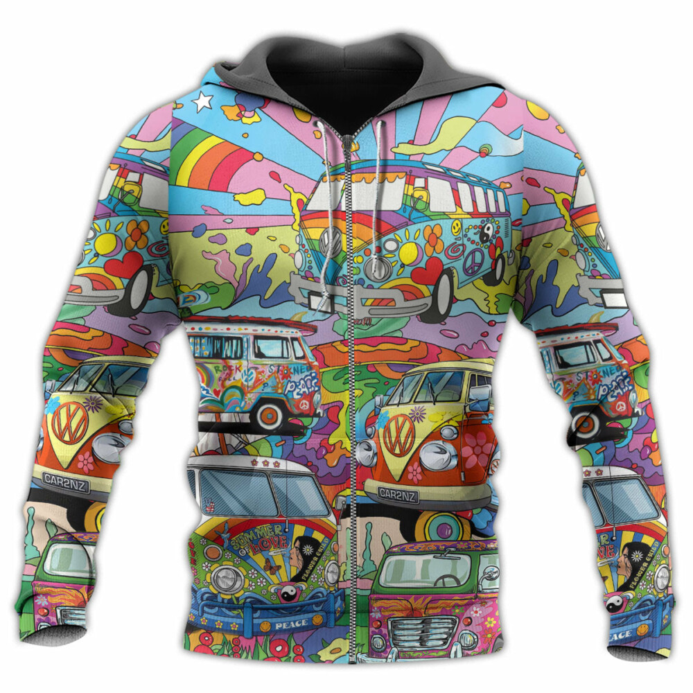 Hippie Van Colorful Art Peace - Hoodie - Owl Ohh - Owl Ohh