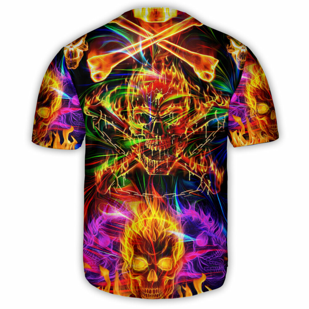 Skull Fire Angry - Baseball Jersey - Owl Ohh - Owl Ohh