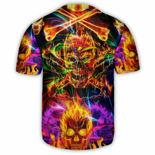 Skull Fire Angry - Baseball Jersey - Owl Ohh - Owl Ohh