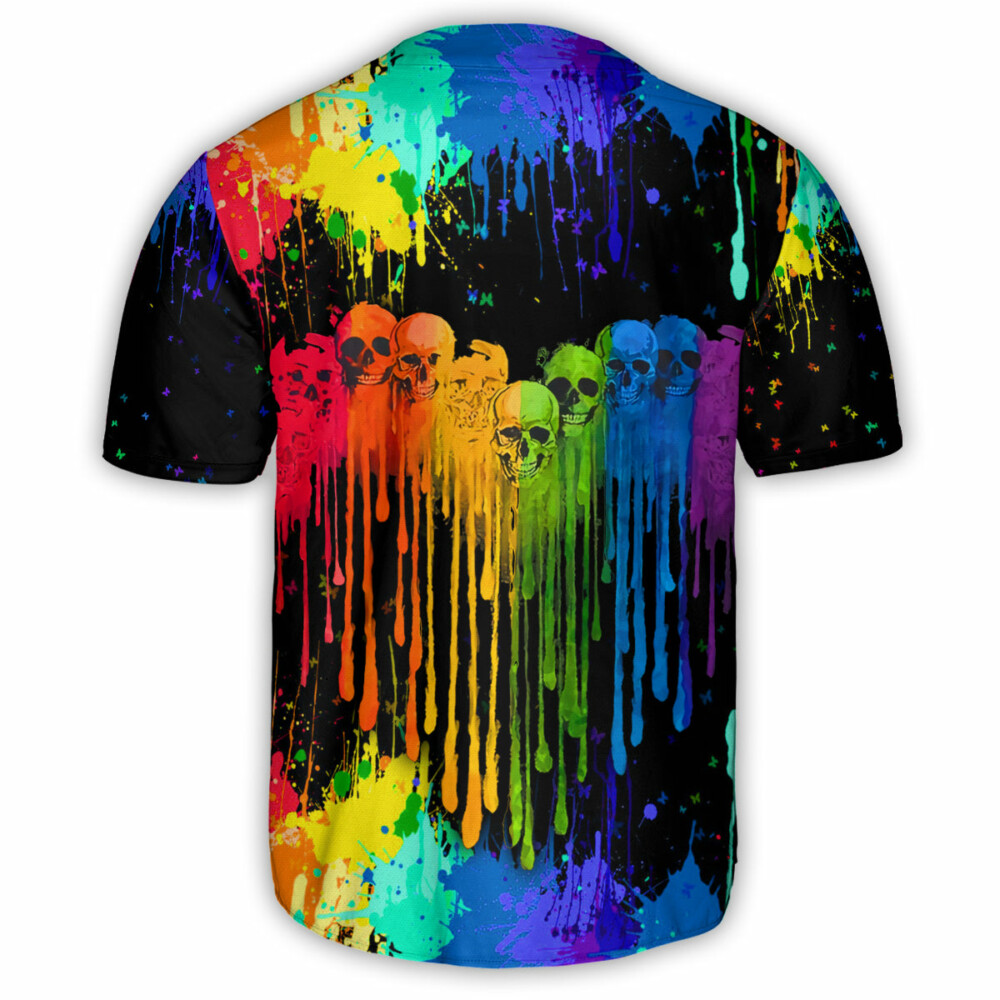 LGBT Skull Heart Skull Style - Baseball Jersey - Owl Ohh - Owl Ohh