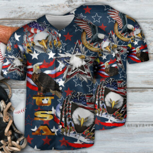 America Love Eagle Freedom Happy - Baseball Jersey - Owl Ohh - Owl Ohh