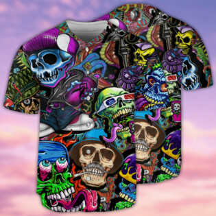 Skull Painting Colorful Mix - Baseball Jersey - Owl Ohh - Owl Ohh