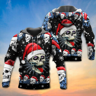 Skull Christmas Skull On The Naughty Style - Hoodie - Owl Ohh - Owl Ohh